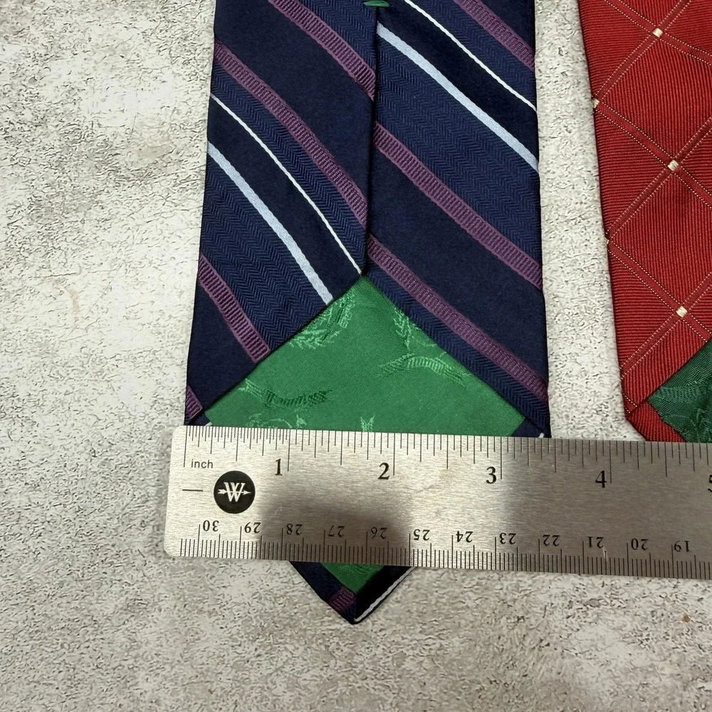 Tommy Hilfiger Silk Tie Set Mens One Size Multicolor Striped Made In USA Necktie